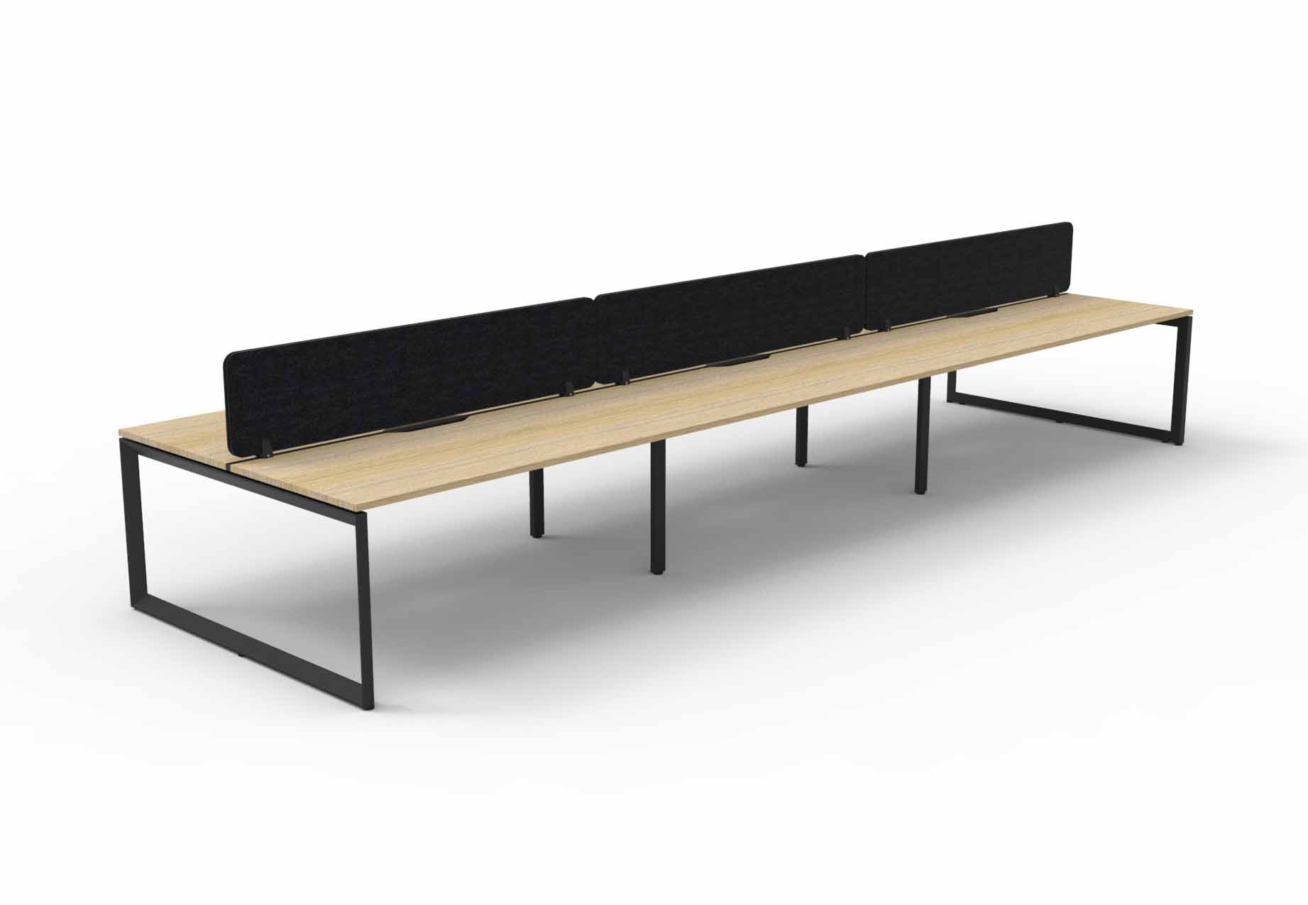 Loop 6 Person Double Sided Workstation - with Eco Screen